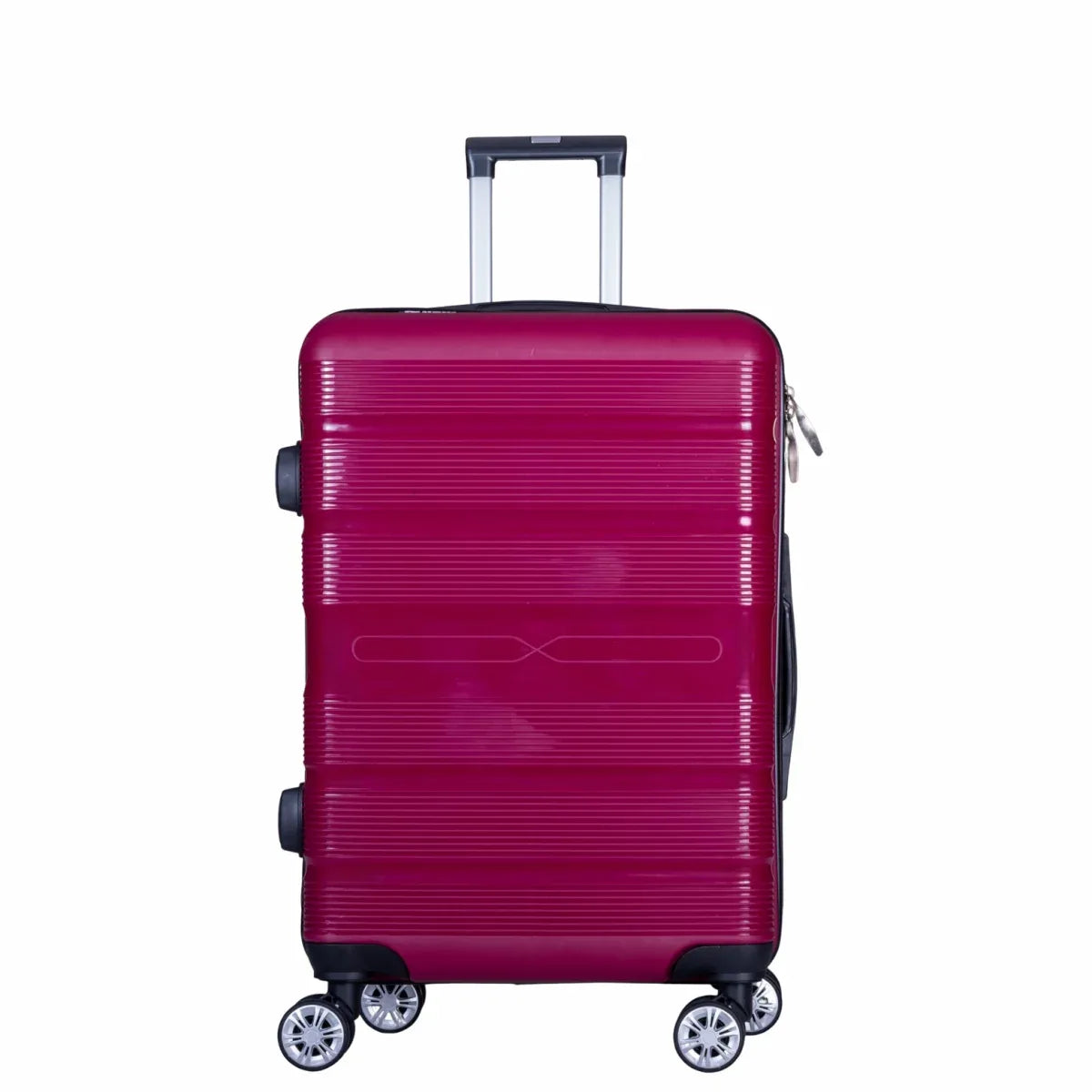 Troler voiaj Mic, Naimeed D6016, 4 roti duble 360 grade, PP, inchidere cifru, Visiniu, 36x21.5x50cm