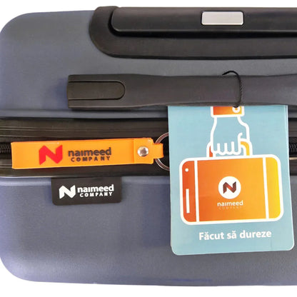 Troler voiaj Mare, Naimeed D6019, 4 roti duble 360 grade, PP, inchidere cifru, Gri, 47x25.5x67cm