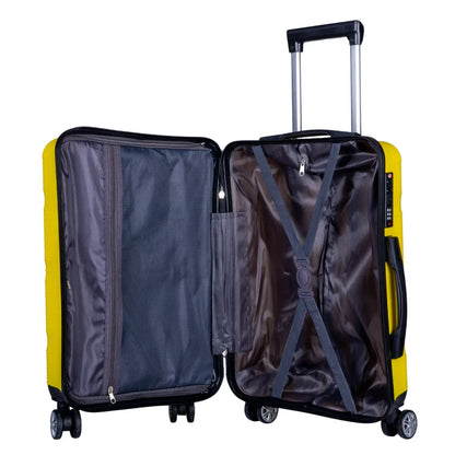 Troler voiaj Mare, Naimeed D6023, 4 roti duble 360 grade, PP, inchidere cifru, Galben, 47x25.5x67cm