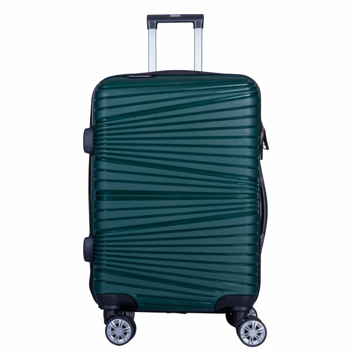 Troler voiaj Mare, Naimeed D6025, 4 roti duble 360 grade, PP, inchidere cifru, Verde, 45x24.5x69cm