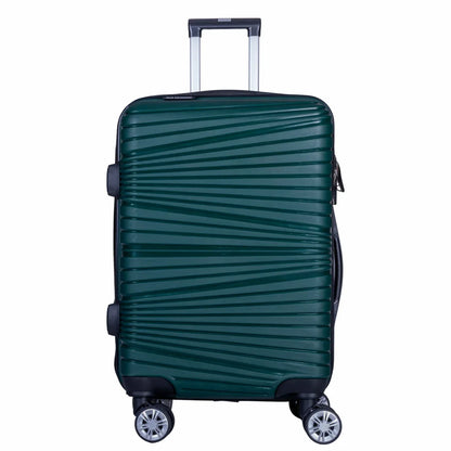 Troler voiaj Mare, Naimeed D6025, 4 roti duble 360 grade, PP, inchidere cifru, Verde, 45x24.5x69cm
