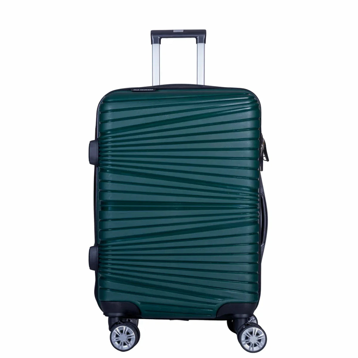 Troler voiaj Mediu, Naimeed D6025, 4 roti duble 360 grade, PP, inchidere cifru, Verde, 37x22x52cm