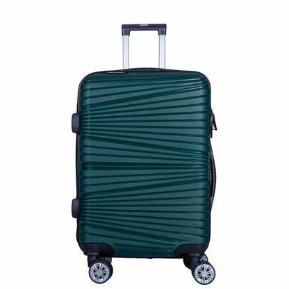 Troler voiaj Mediu, Naimeed D6025, 4 roti duble 360 grade, PP, inchidere cifru, Verde, 37x22x52cm