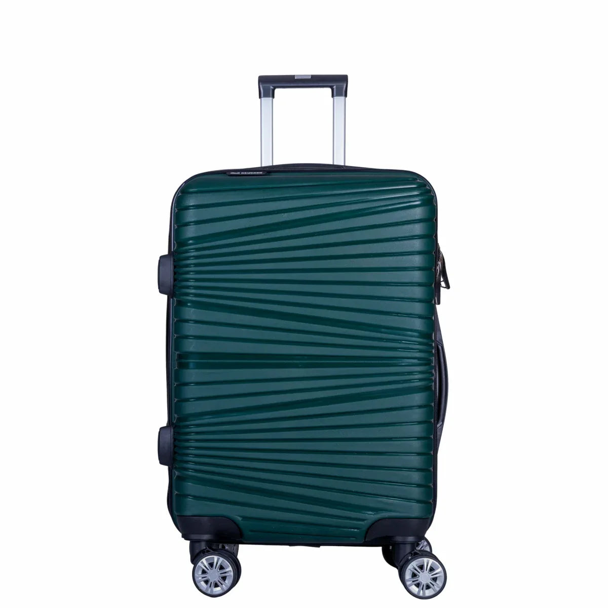 Troler voiaj Mic, Naimeed D6025, 4 roti duble 360 grade, PP, inchidere cifru, Verde, 31x20x43cm