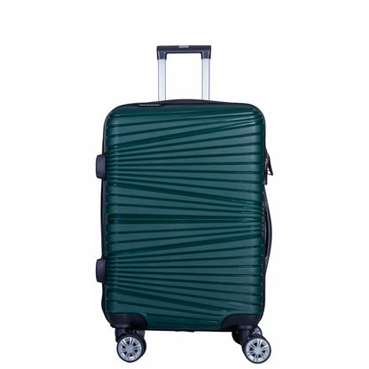 Troler voiaj Mic, Naimeed D6025, 4 roti duble 360 grade, PP, inchidere cifru, Verde, 31x20x43cm