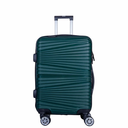 Troler voiaj Mic, Naimeed D6025, 4 roti duble 360 grade, PP, inchidere cifru, Verde, 31x20x43cm