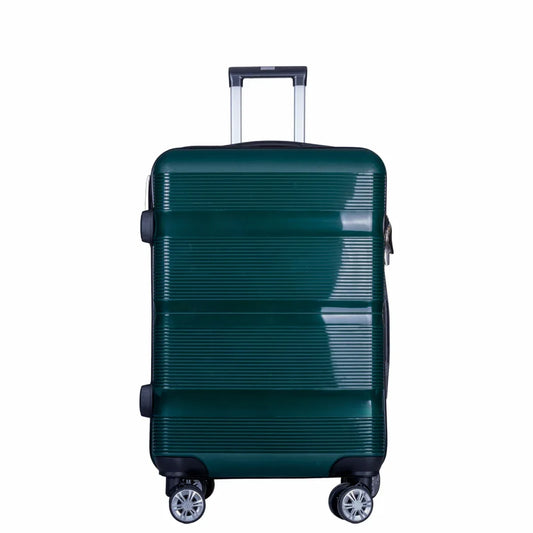Troler voiaj Mic, Naimeed D6027, 4 roti duble 360 grade, PP, inchidere cifru, Verde, 35x21x47cm