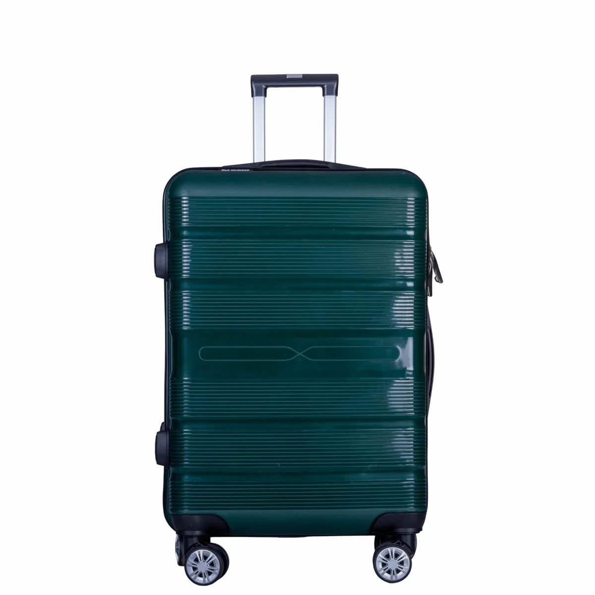 Troler voiaj Mic, Naimeed D6028, 4 roti duble 360 grade, PP, inchidere cifru, Verde, 36x21.5x50cm
