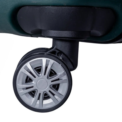 Troler voiaj Mic, Naimeed D6028, 4 roti duble 360 grade, PP, inchidere cifru, Verde, 36x21.5x50cm