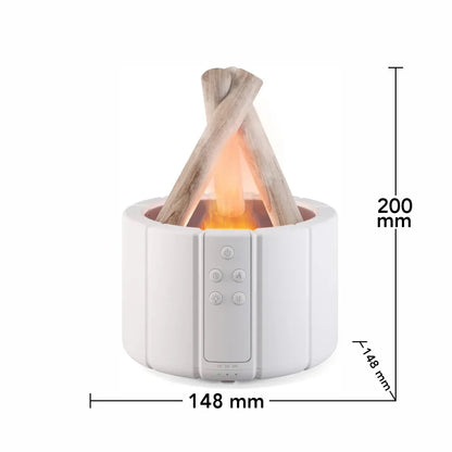 Umidificator cu aromaterapie, Naimeed D6033, Foc de Tabara, Alb, 148x200x148mm