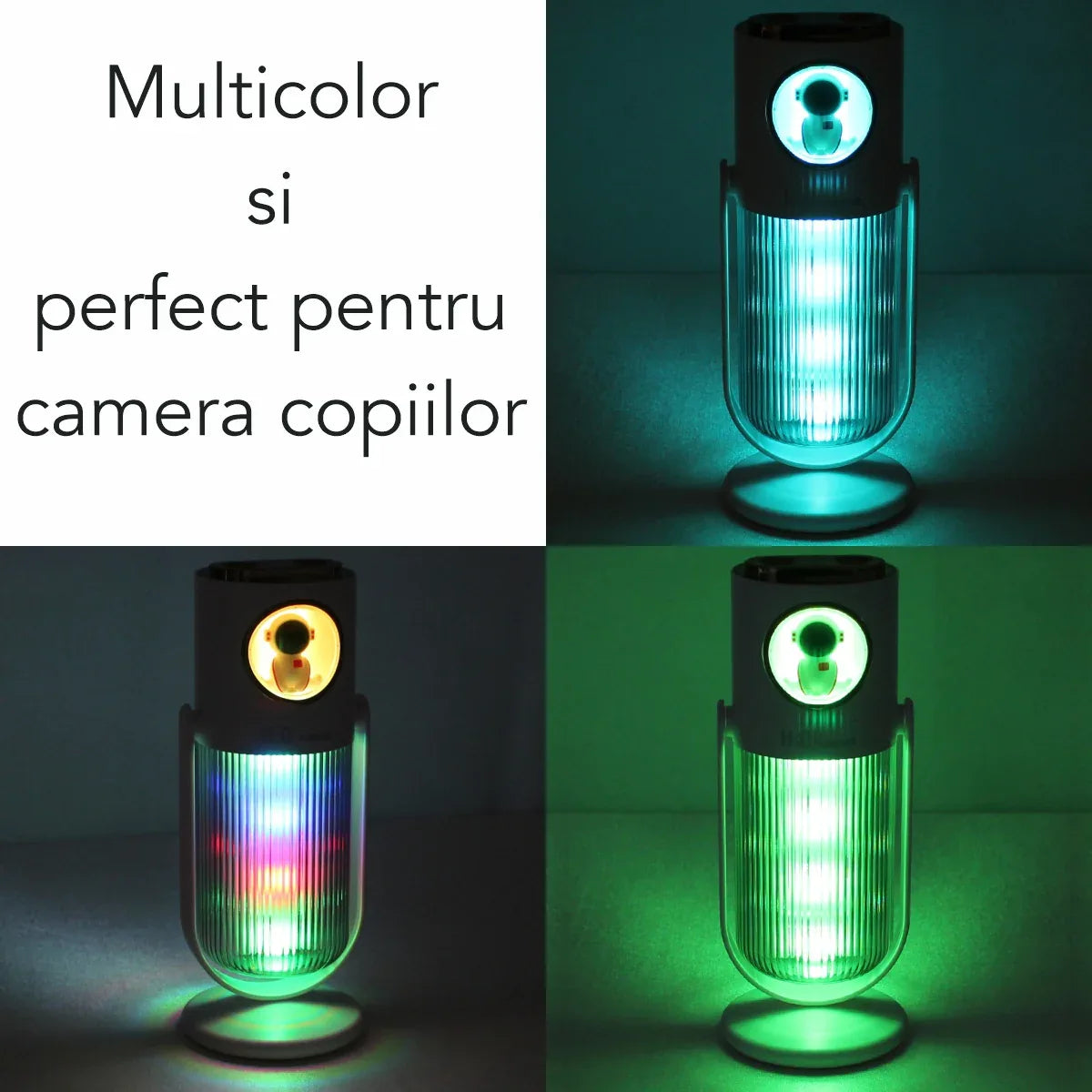 Umidificator cu aromaterapie pentru camera copiilor, Naimeed D6068, Negru, 90x230x75mm