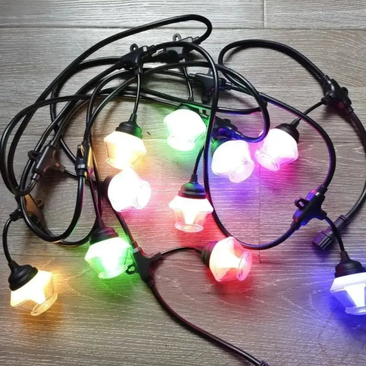 Ghirlanda luminoasa, solara, decorativa, interconectabila, Naimeed D6088, 5m, 10 Becuri LED, Lumina Multicolor