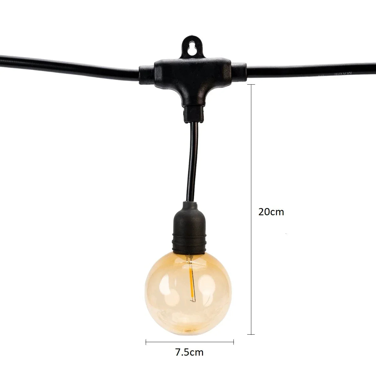 Ghirlanda luminoasa, decorativa, interconectabila, Naimeed D6104, 5m, 10 Becuri LED, Lumina Alb Cald