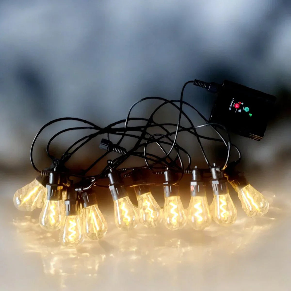 Ghirlanda luminoasa, solara, decorativa, interconectabila, Naimeed D6115, 5m, 10 Becuri LED, Lumina Alb Cald