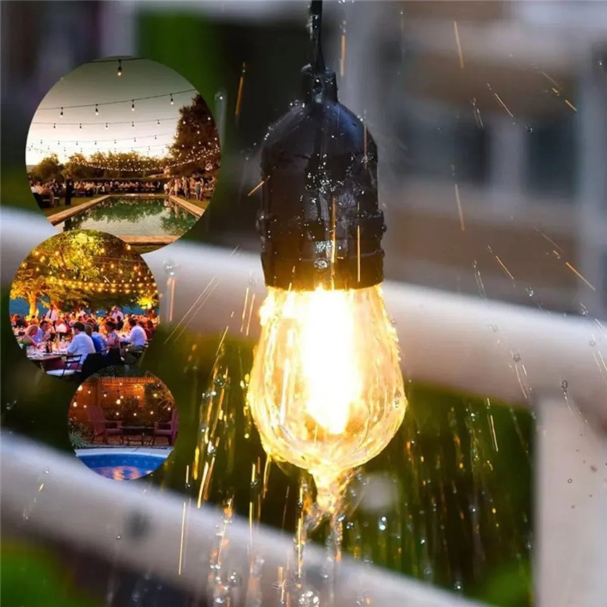 Ghirlanda luminoasa, solara, decorativa, interconectabila, Naimeed D6077, 5m, 10 Becuri LED, Lumina Alb Cald