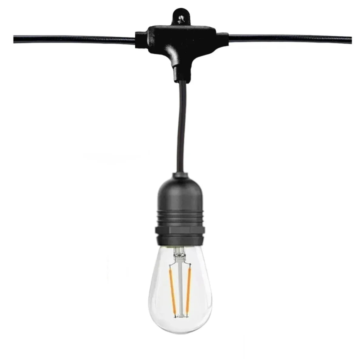 Set 10 becuri LED E27, doua filamente 2W, 220V, pentru ghirlanda, Naimeed D6130, Lumina Alb Cald