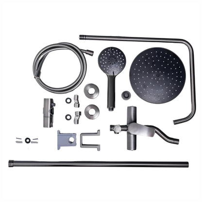 Coloana de dus, cu para fixa si para mobila, Naimeed D6136, 3 functii, otel inoxidabil, Argintiu