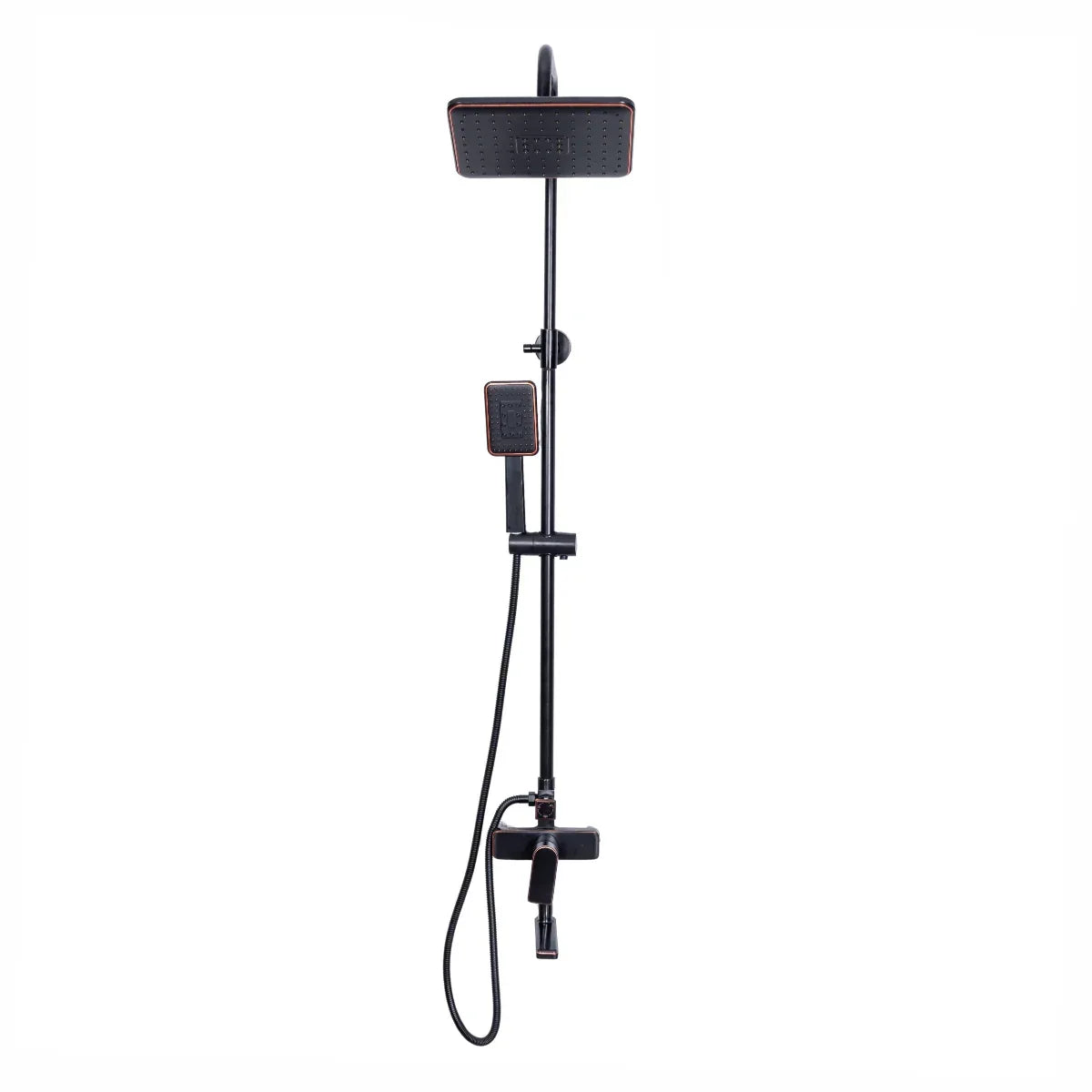 Coloana de dus, cu para fixa si para mobila, Naimeed D6137, 3 functii, otel inoxidabil, Negru