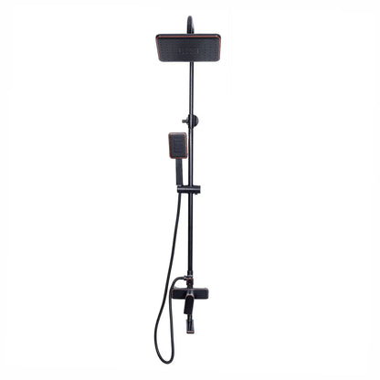 Coloana de dus, cu para fixa si para mobila, Naimeed D6137, 3 functii, otel inoxidabil, Negru