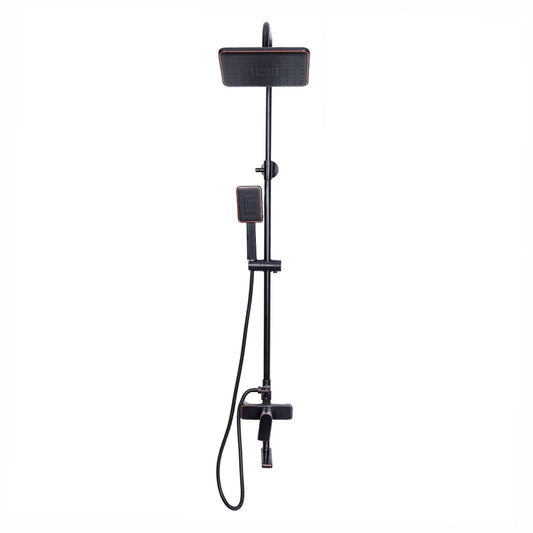 Coloana de dus, cu para fixa si para mobila, Naimeed D6137, 3 functii, otel inoxidabil, Negru