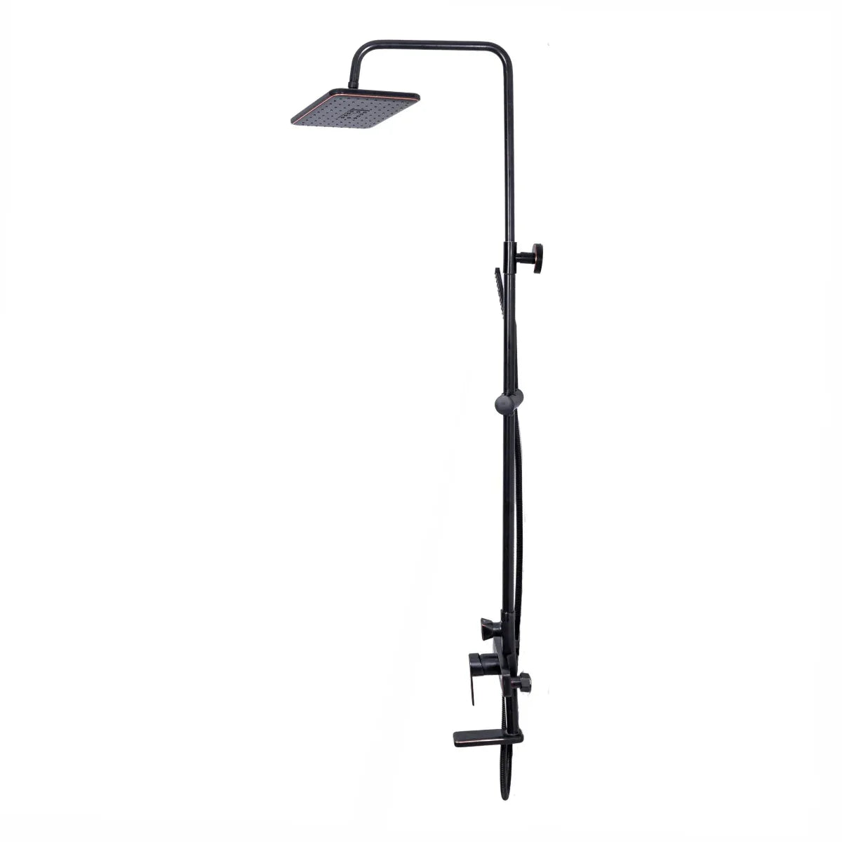 Coloana de dus, cu para fixa si para mobila, Naimeed D6137, 3 functii, otel inoxidabil, Negru