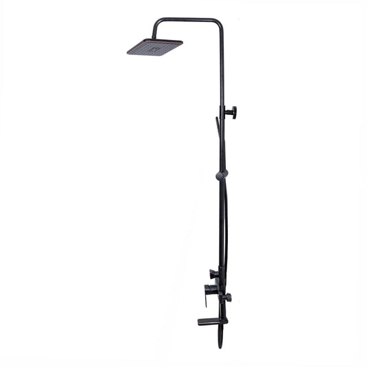 Coloana de dus, cu para fixa si para mobila, Naimeed D6137, 3 functii, otel inoxidabil, Negru