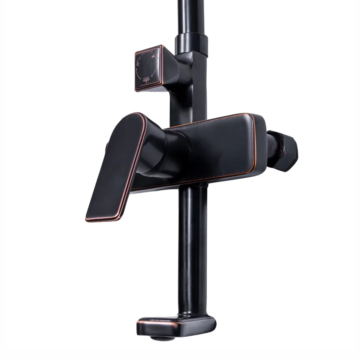 Coloana de dus, cu para fixa si para mobila, Naimeed D6137, 3 functii, otel inoxidabil, Negru