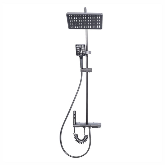 Coloana de dus, cu para fixa si para mobila, Naimeed D6138, 4 functii, otel inoxidabil, Argintiu