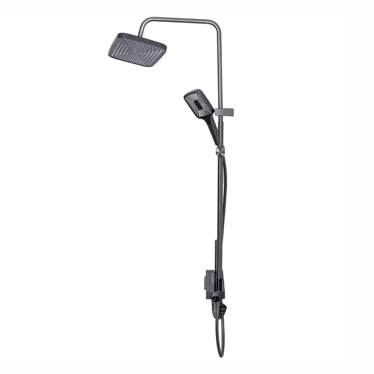 Coloana de dus, cu para fixa si para mobila, Naimeed D6138, 4 functii, otel inoxidabil, Argintiu