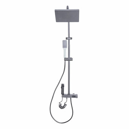 Coloana de dus, cu para fixa si para mobila, Naimeed D6142, 4 functii, otel inoxidabil, Gri