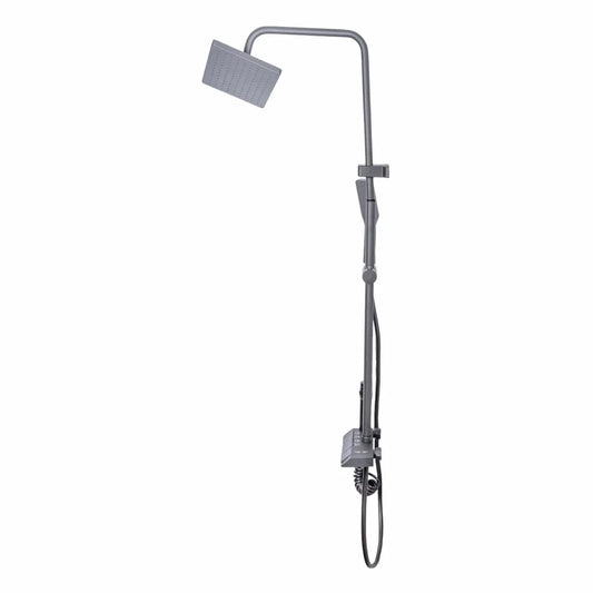 Coloana de dus, cu para fixa si para mobila, Naimeed D6142, 4 functii, otel inoxidabil, Gri