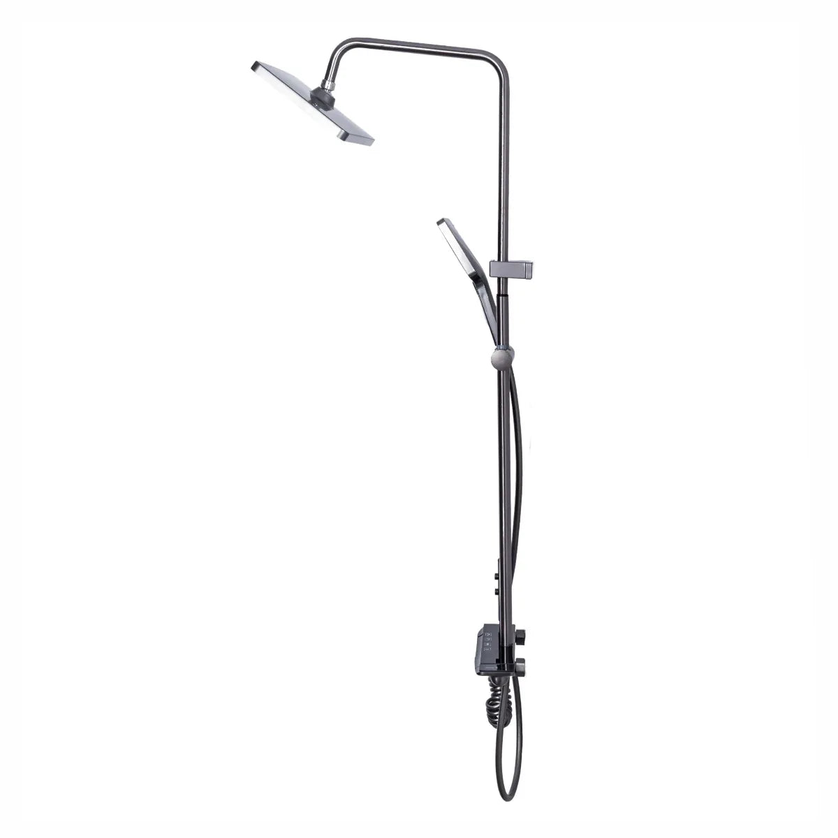 Coloana de dus, cu para fixa si para mobila, Naimeed D6144, 4 functii, otel inoxidabil, Argintiu