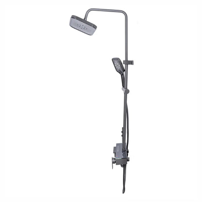 Coloana de dus, cu para fixa si para mobila, Naimeed D6147, 4 functii, otel inoxidabil, Gri