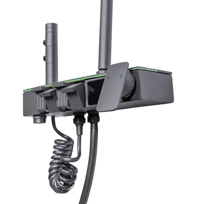 Coloana de dus, cu para fixa si para mobila, Naimeed D6147, 4 functii, otel inoxidabil, Gri
