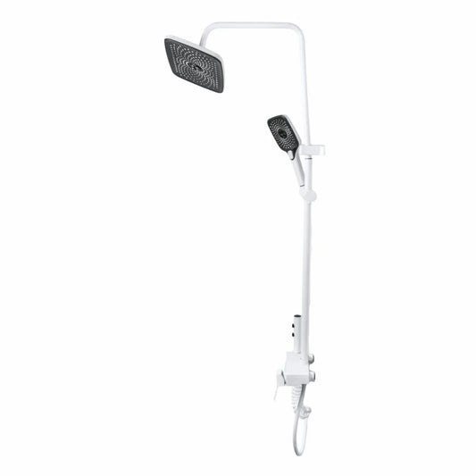Coloana de dus, cu para fixa si para mobila, Naimeed D6149, 4 functii, otel inoxidabil, Alb