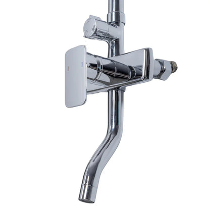 Coloana de dus, cu para fixa si para mobila, Naimeed D6151, 3 functii, otel inoxidabil, Argintiu