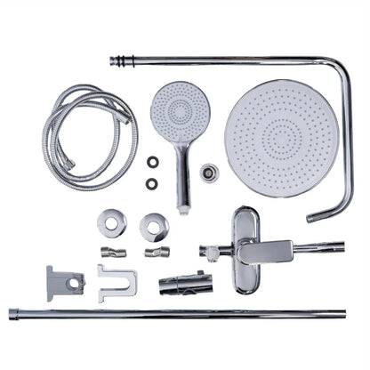 Coloana de dus, cu para fixa si para mobila, Naimeed D6152, 3 functii, otel inoxidabil, Argintiu