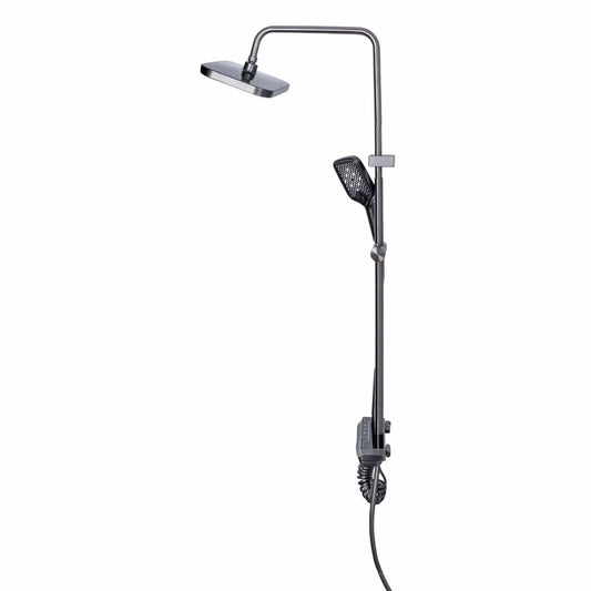 Coloana de dus, cu para fixa si para mobila, Naimeed D6156, 4 functii, otel inoxidabil, Gri