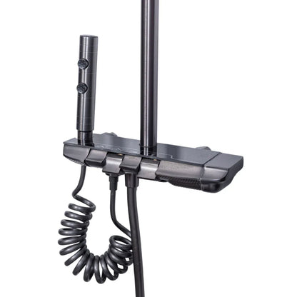Coloana de dus, cu para fixa si para mobila, Naimeed D6156, 4 functii, otel inoxidabil, Gri