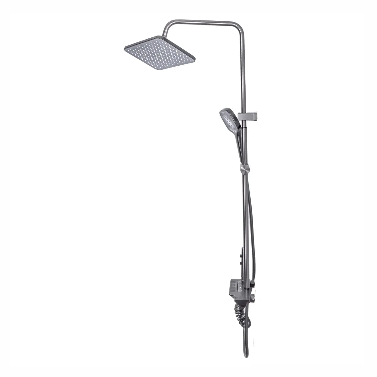 Coloana de dus, cu para fixa si para mobila, Naimeed D6157, 4 functii, otel inoxidabil, Gri