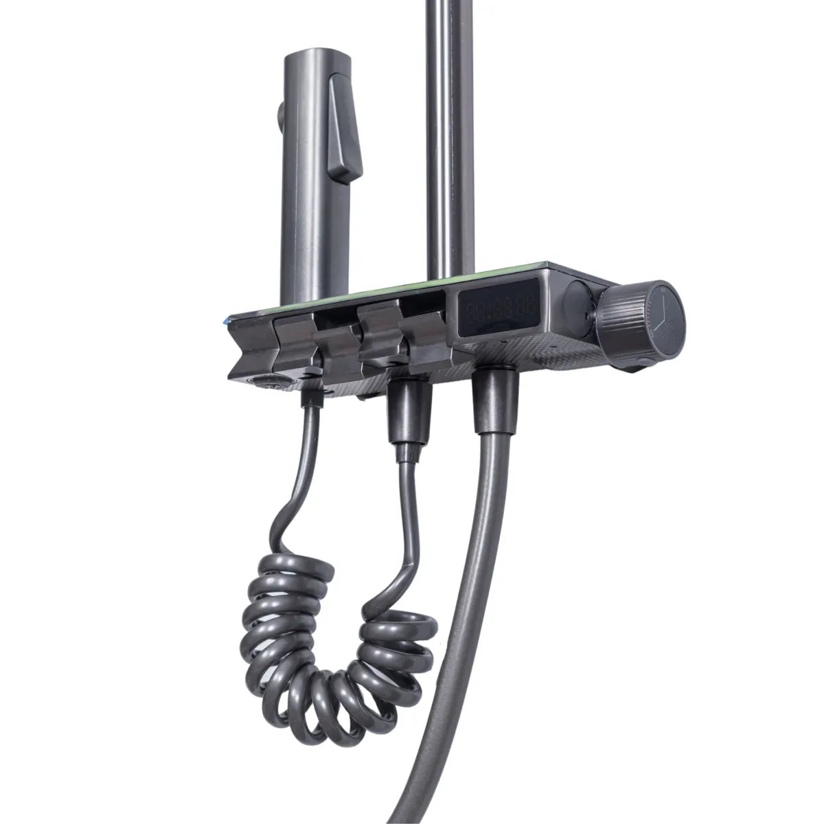 Coloana de dus, cu para fixa si para mobila, Naimeed D6159, 4 functii, otel inoxidabil, Argintiu