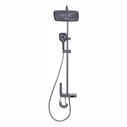 Coloana de dus, cu para fixa si para mobila, Naimeed D6160, 4 functii, otel inoxidabil, Gri