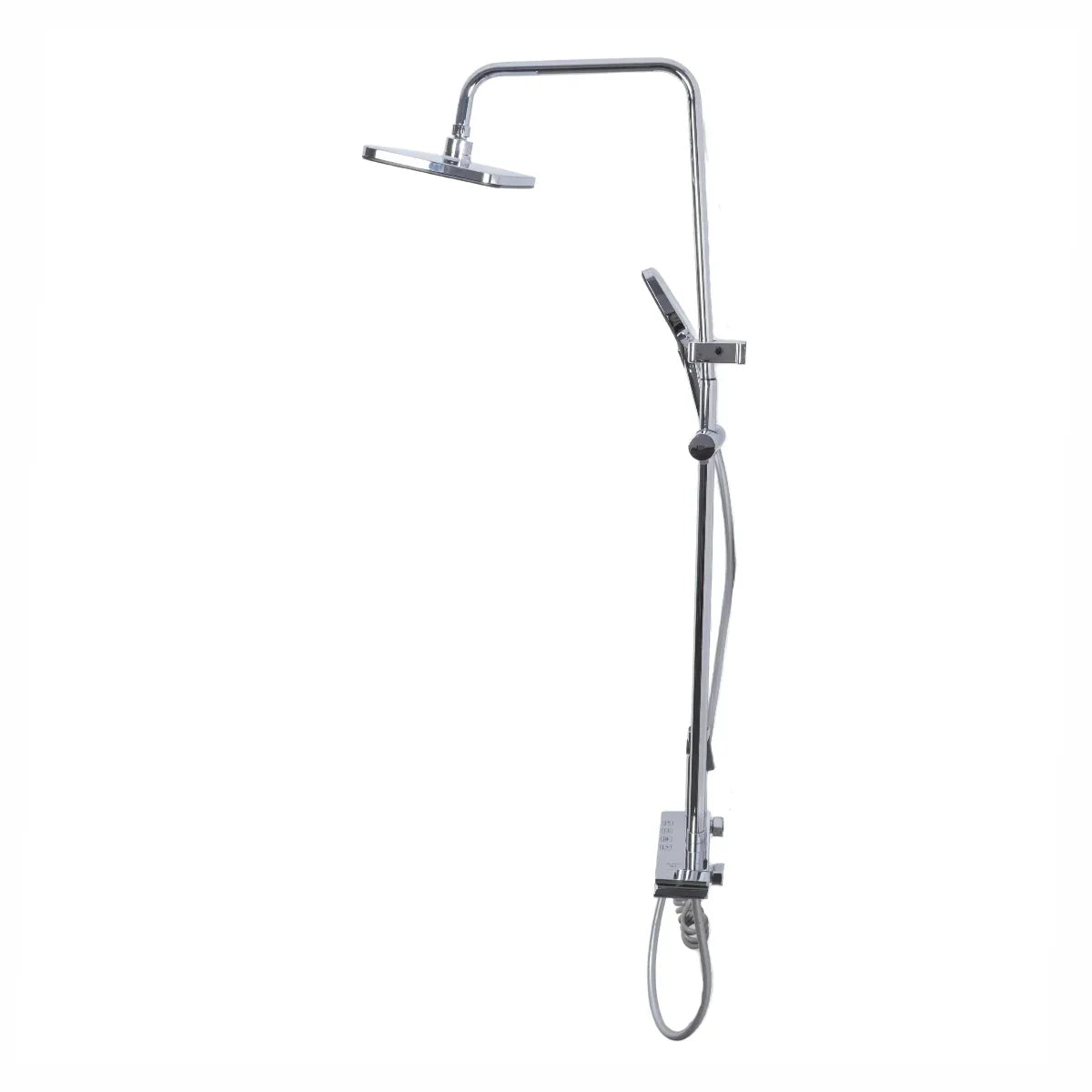 Coloana de dus, cu para fixa si para mobila, Naimeed D6160, 4 functii, otel inoxidabil, Gri