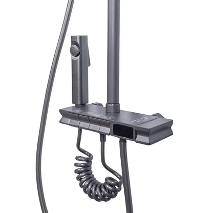 Coloana de dus, cu para fixa si para mobila, Naimeed D6160, 4 functii, otel inoxidabil, Gri