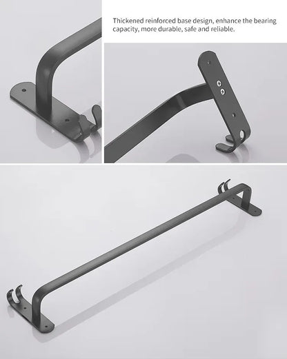 Suport prosoape din aluminiu cu carlige duble, Naimeed D6165, Gri