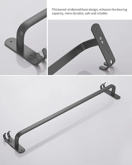 Suport prosoape din aluminiu cu carlige duble, Naimeed D6165, Gri