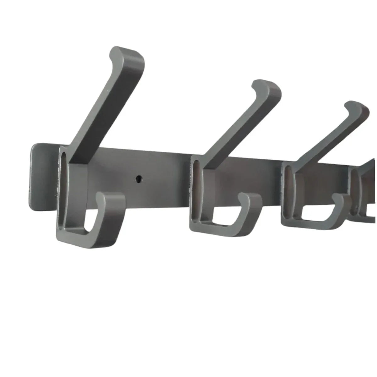 Cuier de perete modern cu 6 carlige duble, aluminiu, Naimeed D6168, Gri