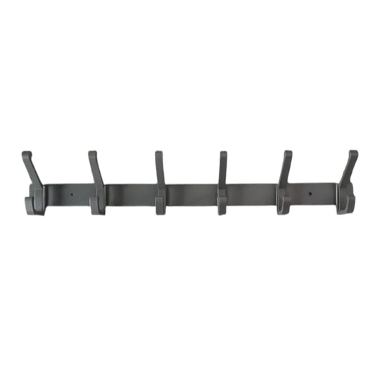 Cuier de perete modern cu 6 carlige duble, aluminiu, Naimeed D6168, Gri