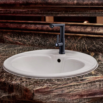 Baterie chiuveta pentru o singura alimentare cu apa, (cald sau rece), design modern, Naimeed D6184, Negru mat
