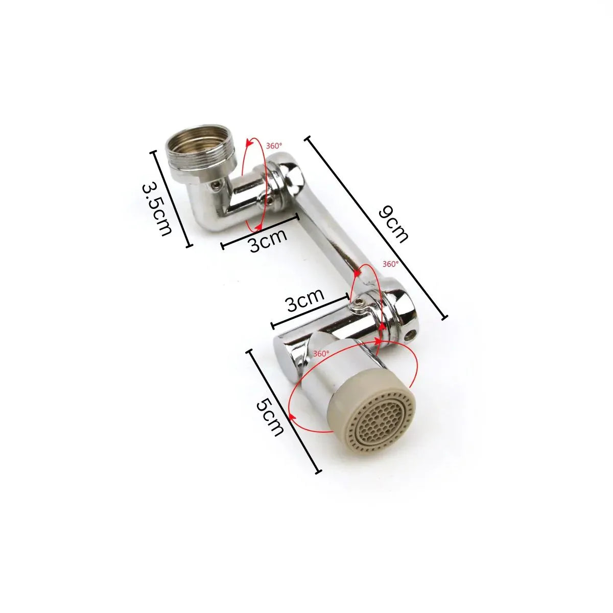 Extensie pivotanta pentru robinet, 2 moduri de pulverizare, Naimeed D6192, Argintiu